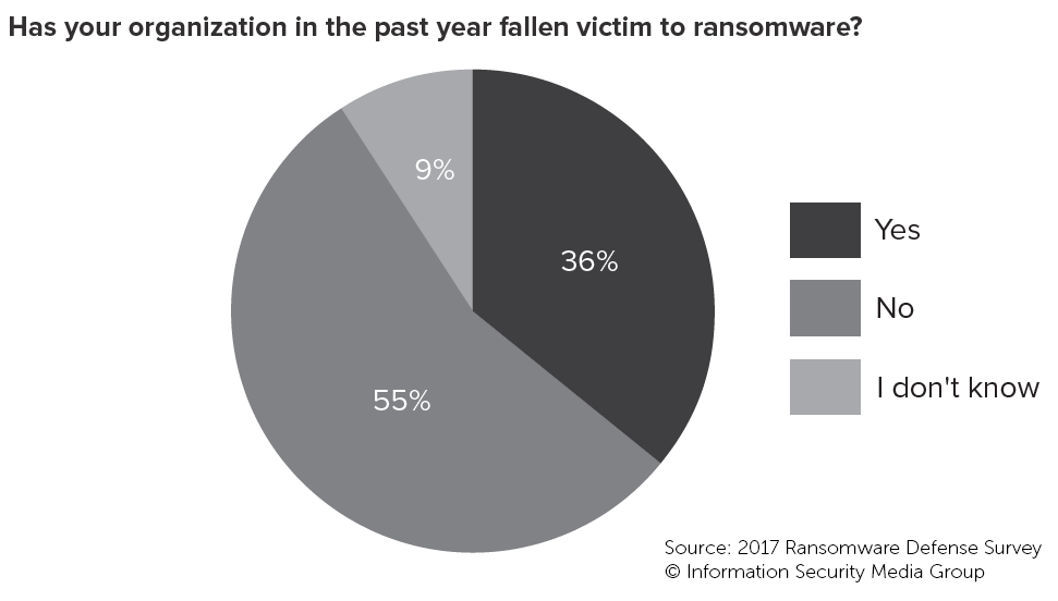 2017 Ransomware Defense Survey: Has your organization in the past year fallen victim to ransomware?